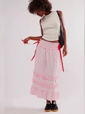 Damson Madder Olivia Ruffle Midi Skirt